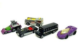 Lot 5 Hot Wheels Die Cast Collectible Cars Bus Fire Eater Truck Corvette Vintage